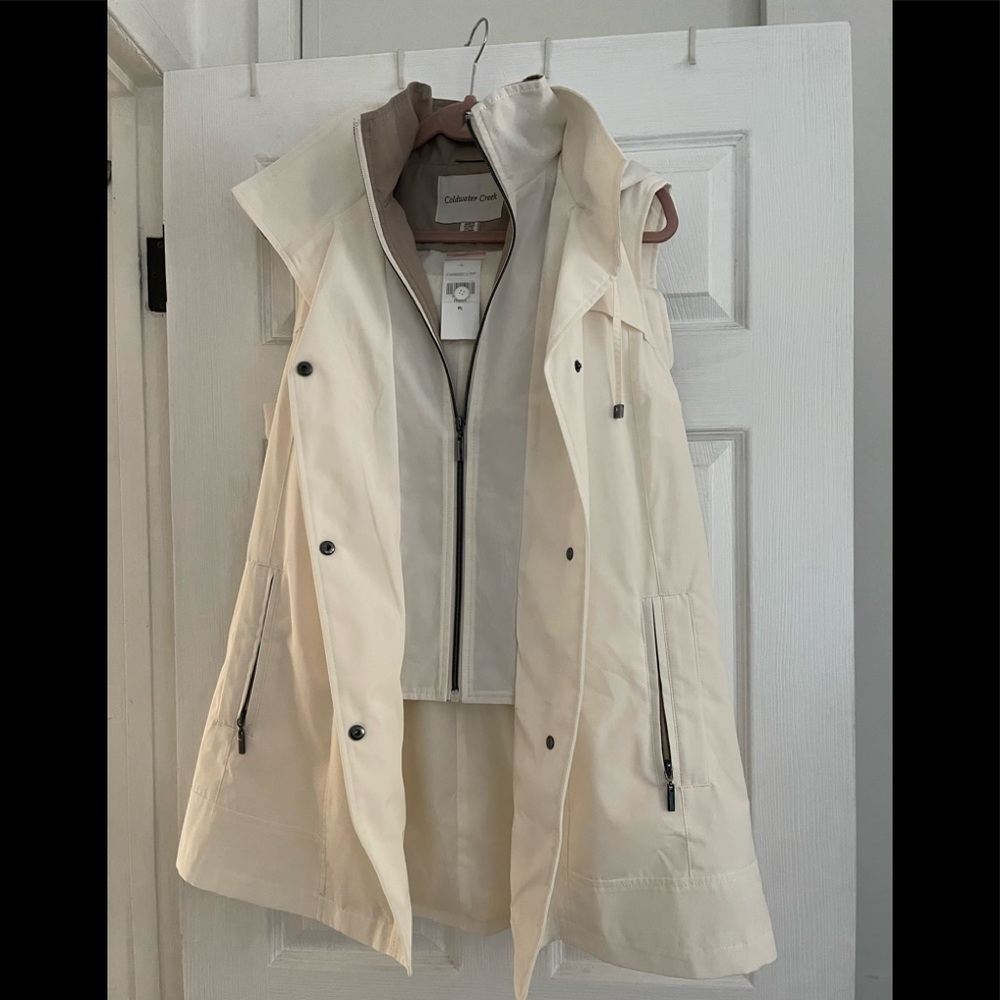 Coldwater Creek Jacket/Vest Cream - Petite Large